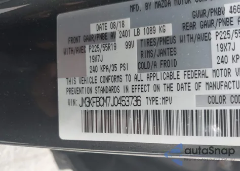 2018 Mazda Cx-5 Touring from USA, damaged, VIN JM3KFBCM7J0453736